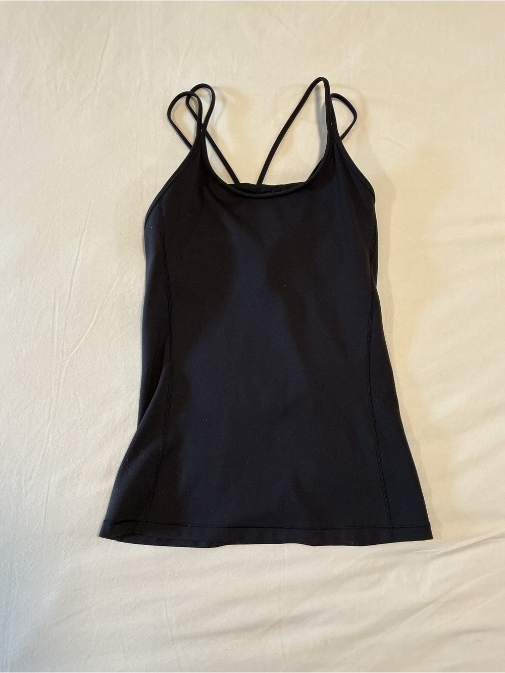 Black Strappy Women's Active Wear Tank Top